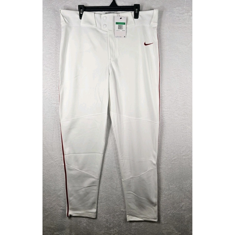 Nike Men's Vapor Select Piped Baseball Pants M-L White/Red BQ5489-109‎ NWT